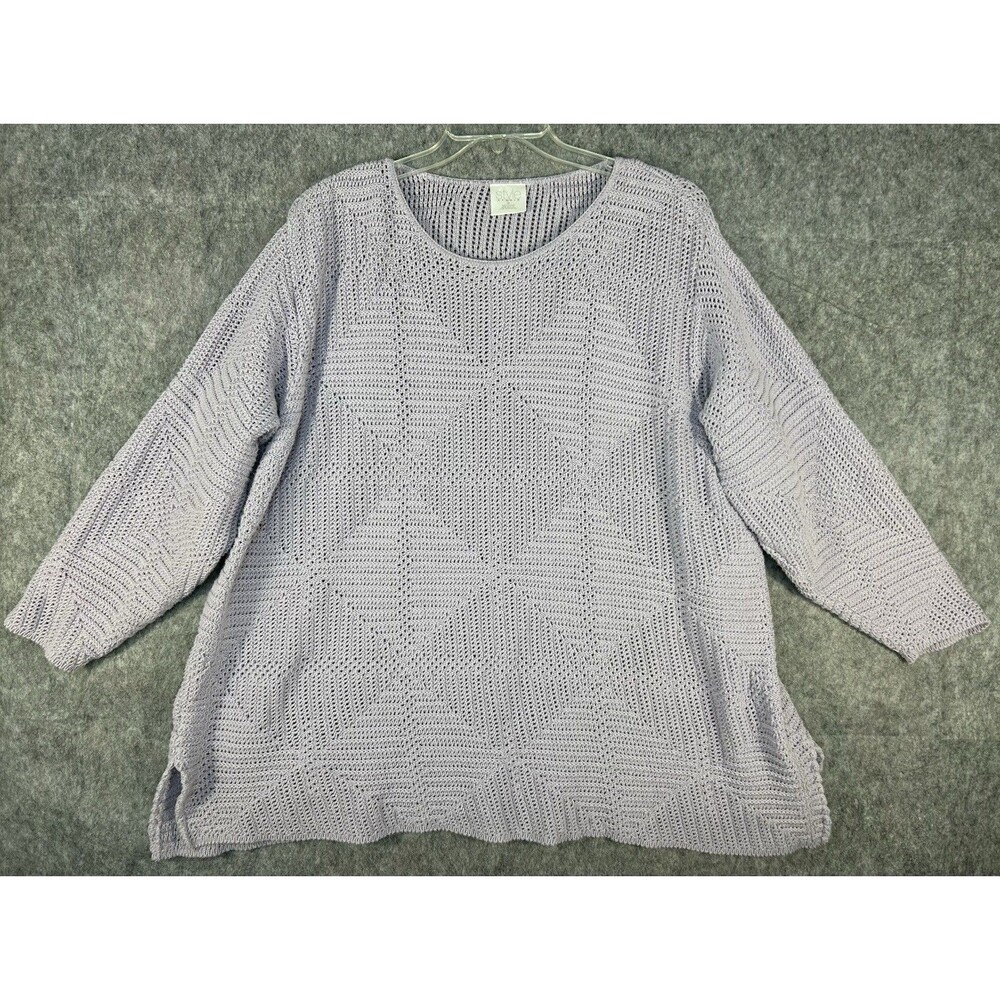 Style Studio Women's Sweater Purple Knit Long Sleeve Pullover Size 3X